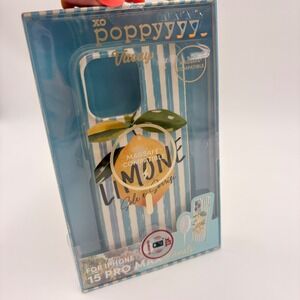 XO Poppy Vacay Limone MagSafe Phone Case iPhone 15 Pro Max Blue White Lemon